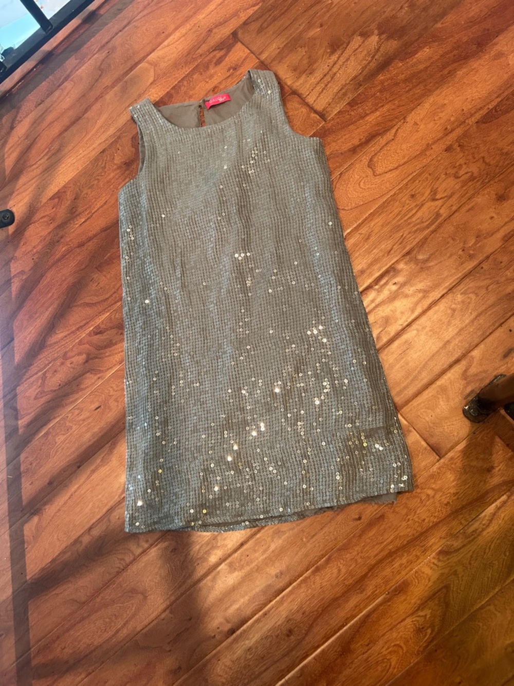 Gaudi Teen Silver Sequenced Mini Shift Dress Size 12